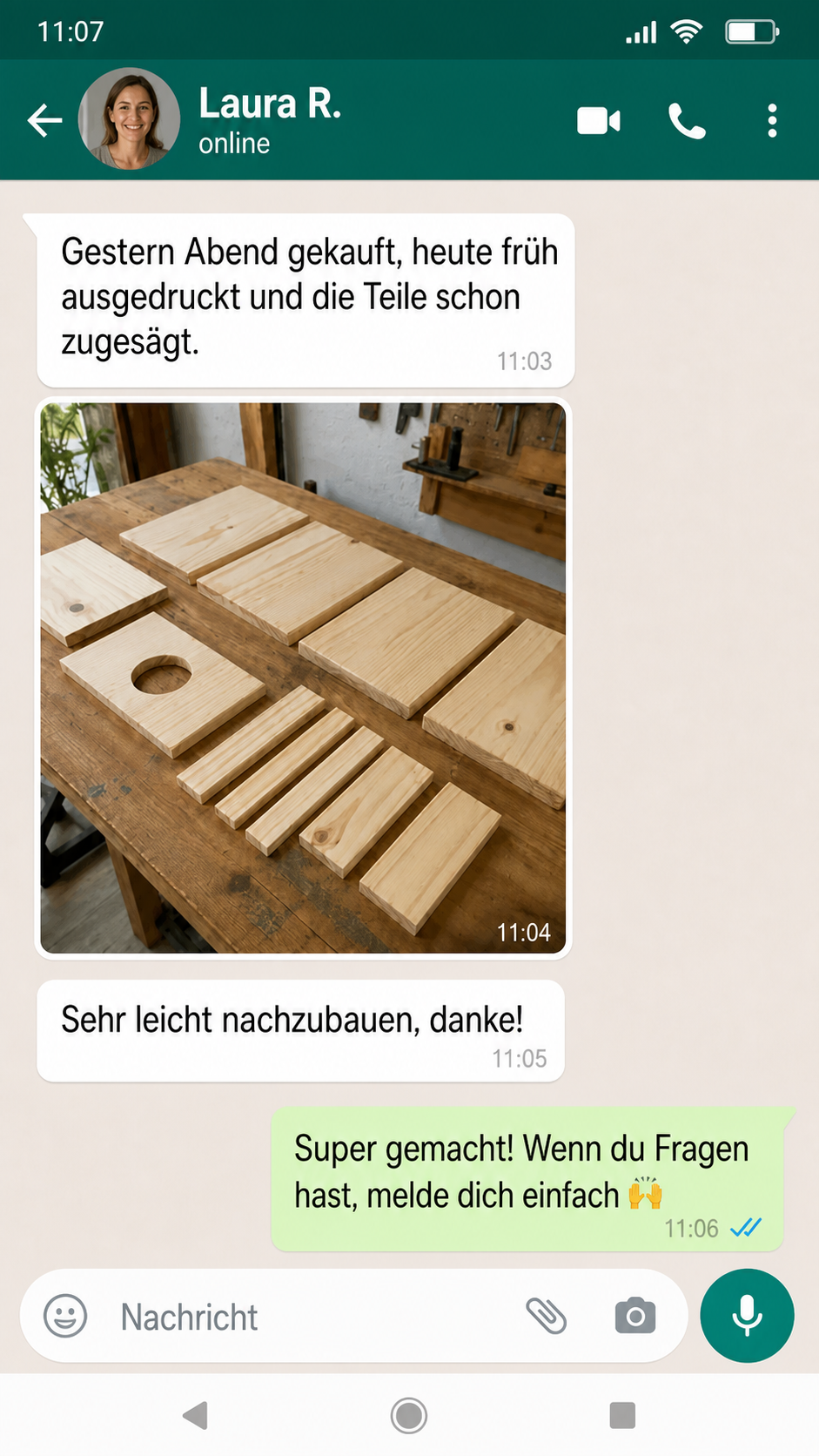 Kundenrückmeldung von Laura